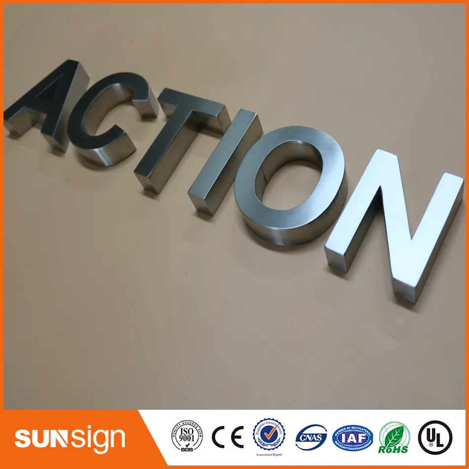 Sign manufacturer 3d stainless steel letters