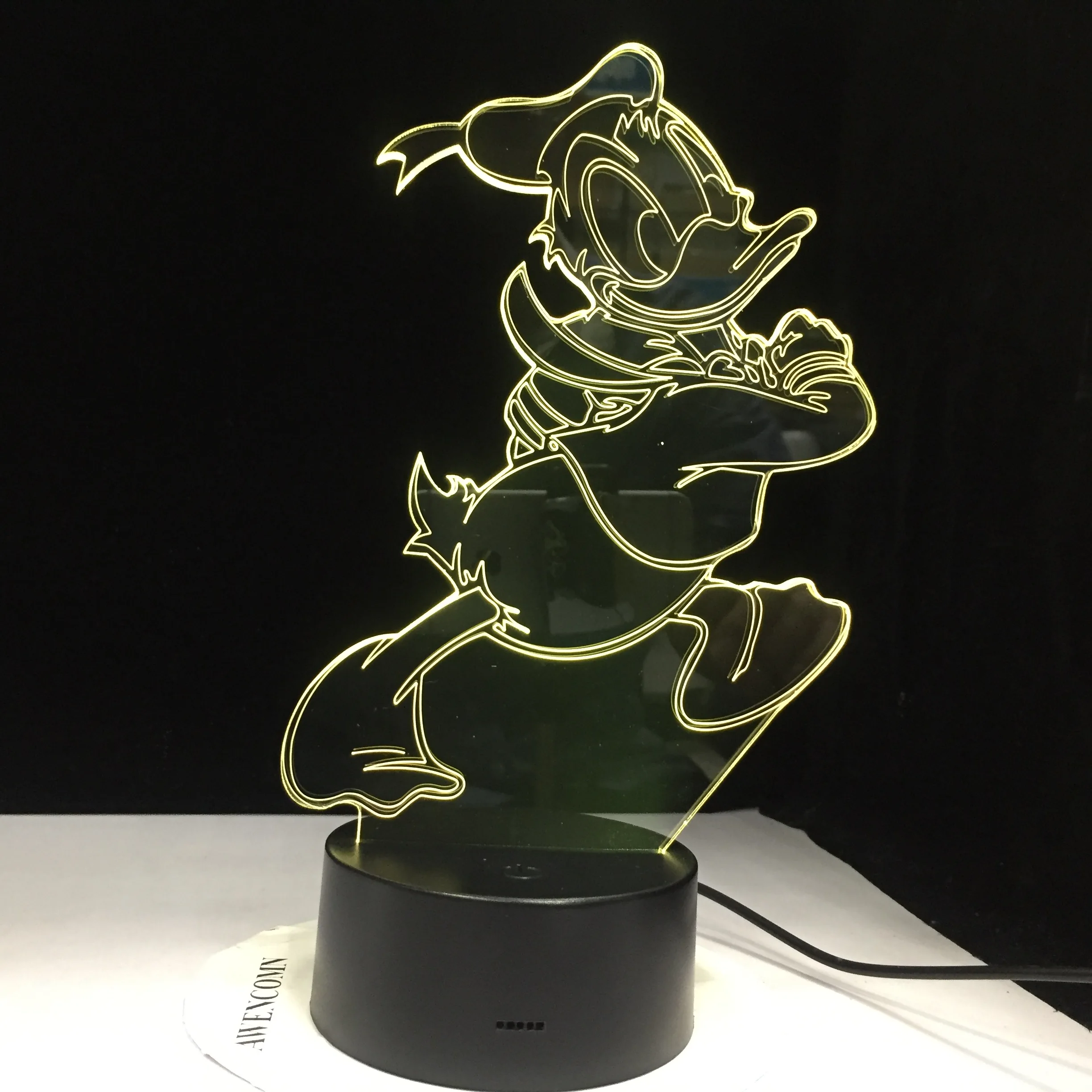 Утка светящаяся фигурка 3D иллюзия Лампа светодиодный светильник 7 красочных