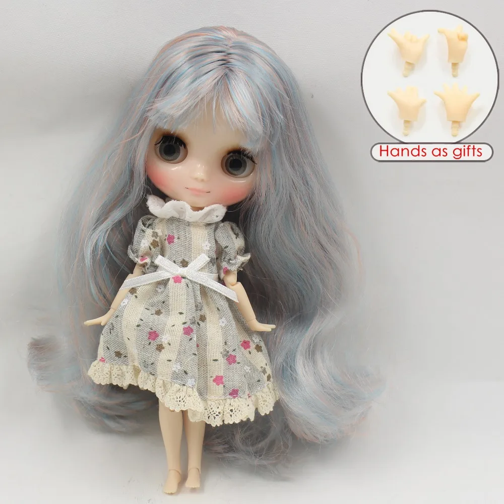 280BL6909/1010 Обнаженная кукла Middie blyth Синяя микс розовых волос с челкой bjd игрушка