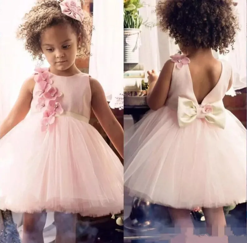Новинка 2019 милые пышные платья для девочек с цветочной аппликацией украшенные