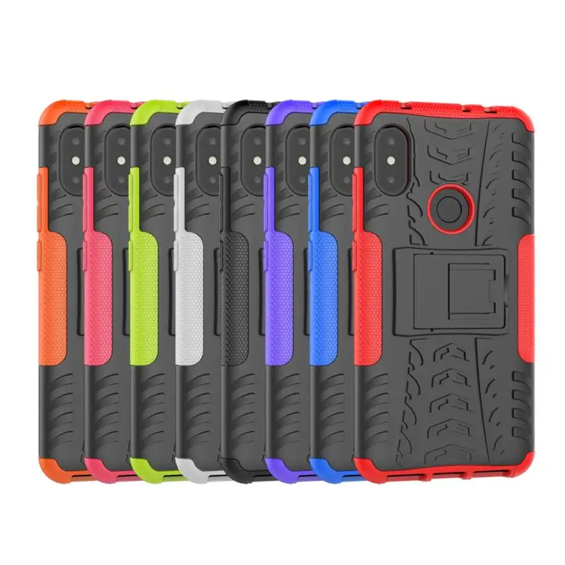 Heavy Duty Protection Armor Case for Xiaomi Redmi 6 Pro 6A Note Back Cover Silicone 2 in 1 Holder Stand Phone |