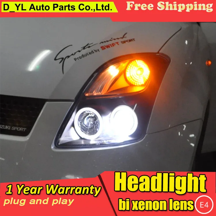D_YL автомобильный Стайлинг для Suzuki Swift фары 2005-2011 Swift светодиодный фары DRL Объектив двойной луч H7 HID Ксеноновые би ксеноновые линзы