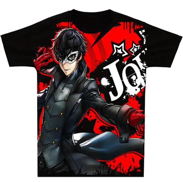 Высокая-Q унисекс Persona5 P5 Persona 5 Akira Kurusu короткий рукав свободная футболка Топ