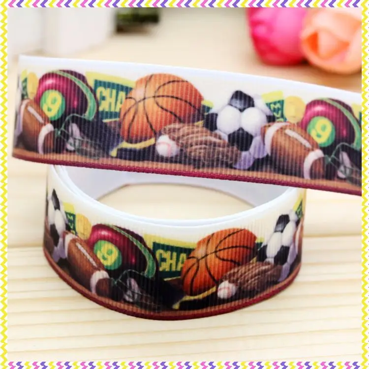 7/8 ''Бесплатная доставка футбольный мяч спортивные печатная корсажная лента