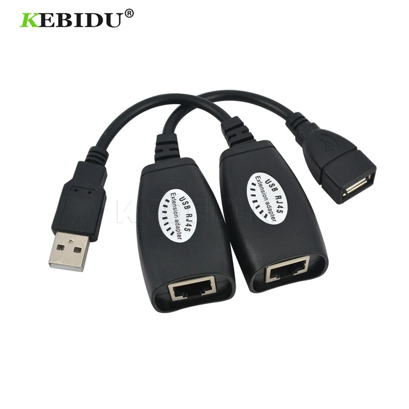 USB 2 0 штекер Kebidu к Rj45 LAN Ethernet Женский Cat6 Cat5 Cat5e 6 Сетевой удлинитель Ретранслятор