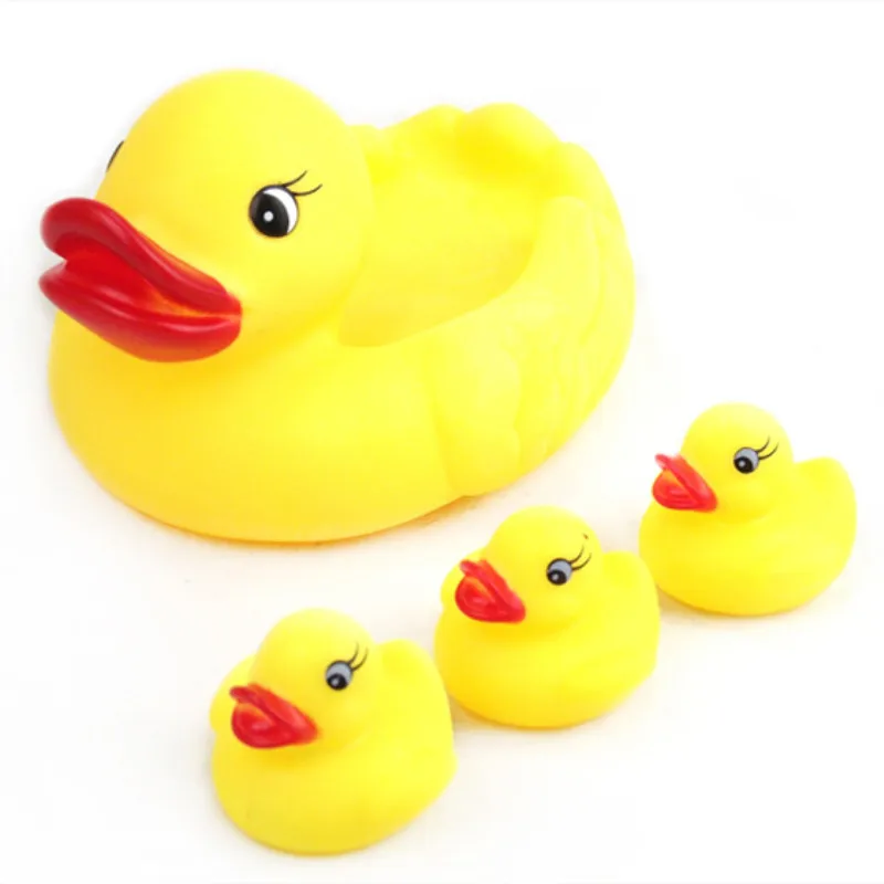 Милые детские со скрипом резиновые утки для ванной игрушки Duckie Baby Shower водные игры