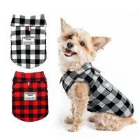 winter warm british style plaid dog vest pet cotton dog jacket coats dog apparel for cold weather small medium dog clothing