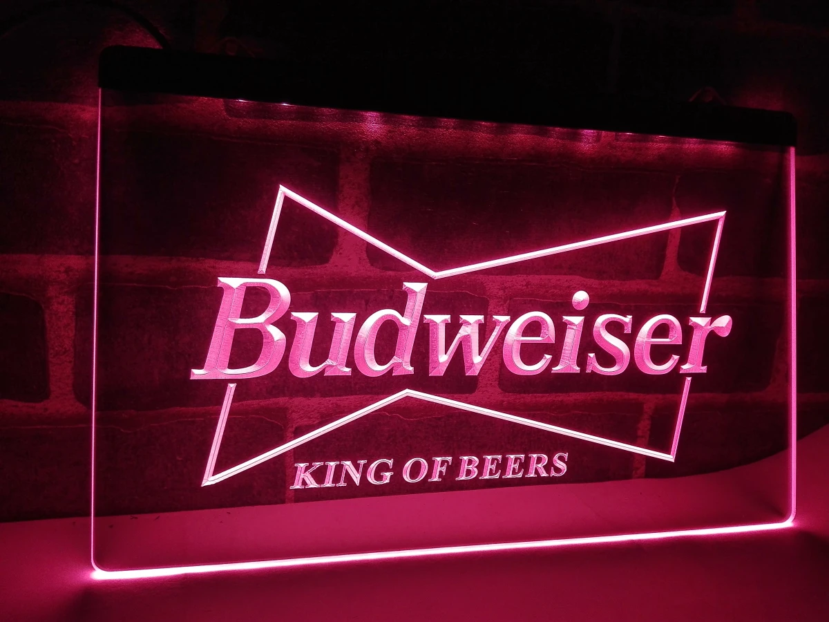 LE009 Budweiser King пивной бар паб клуб светодиодный светодиодная неоновая