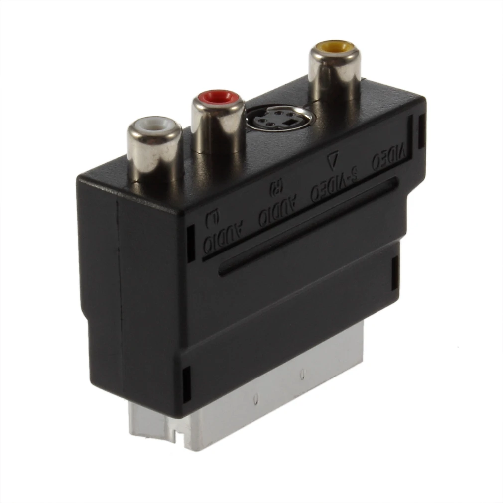 ICOCO горячая Распродажа RGB Scart для композитного RCA S-видео AV ТВ аудио адаптер |