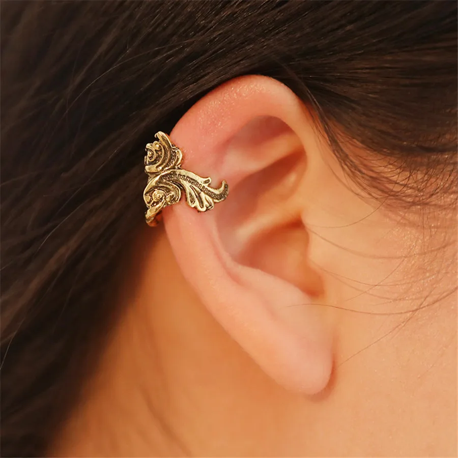 SexeMara 1pc Fish Tail Clip On Earring No Pierced Earcuff Ear Vintage Jewelry Cuff Hole Earrings For Women Girl Gift | Украшения и