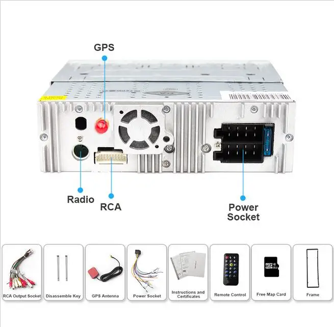 Один din эквалайзер MP3 Авторадио RDS USB BT навигатор музыкальная система стерео iPod gps