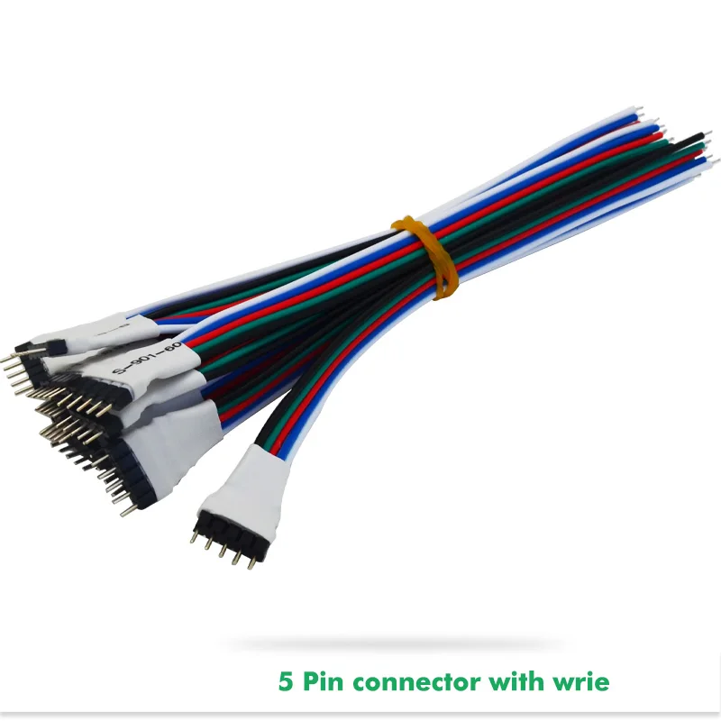10 шт./лот 5Pin Светодиодная лента разъем провода для 5050 RGBW RGBWW цветная светодиодная