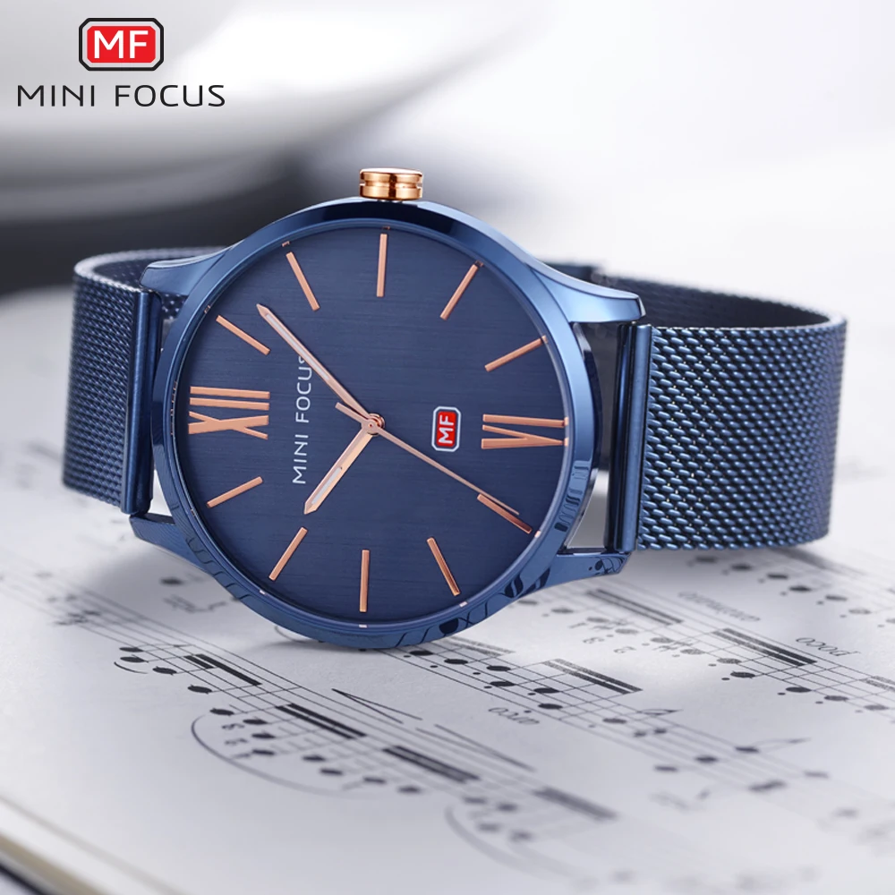 Часы наручные MINIFOCUS Мужские кварцевые брендовые Роскошные модные повседневные с