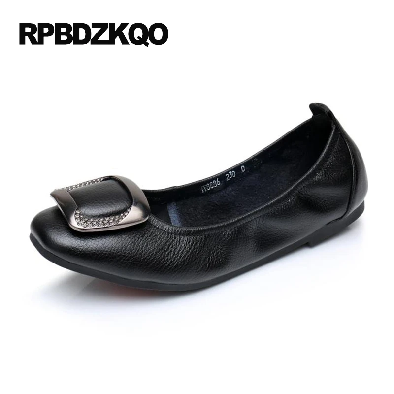 

Metal Embellished Black Square Toe Lightweight Comfortable Leisure Slip On Walking Size 9 Flats 2021 Beautiful Women Ladies