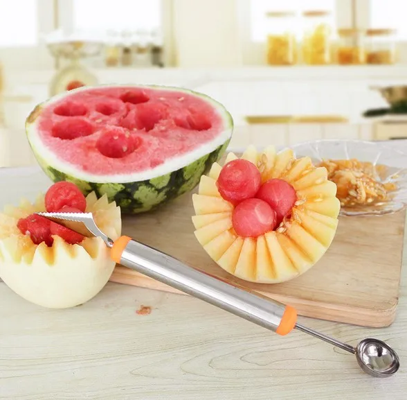 kitchen gadgets 2019Stainless steel fruit ball digger carving knife multifunctional watermelon digging spoon | Дом и сад