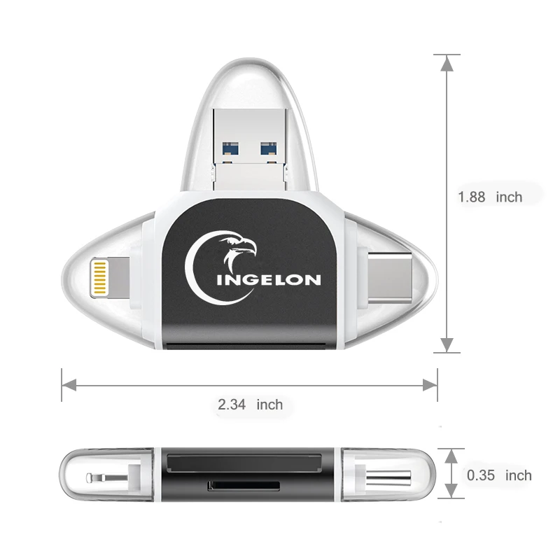 Адаптер ридер Ingelon для карт sd usb micro SD typec otg no3.0 USB lightning адаптер аксессуары