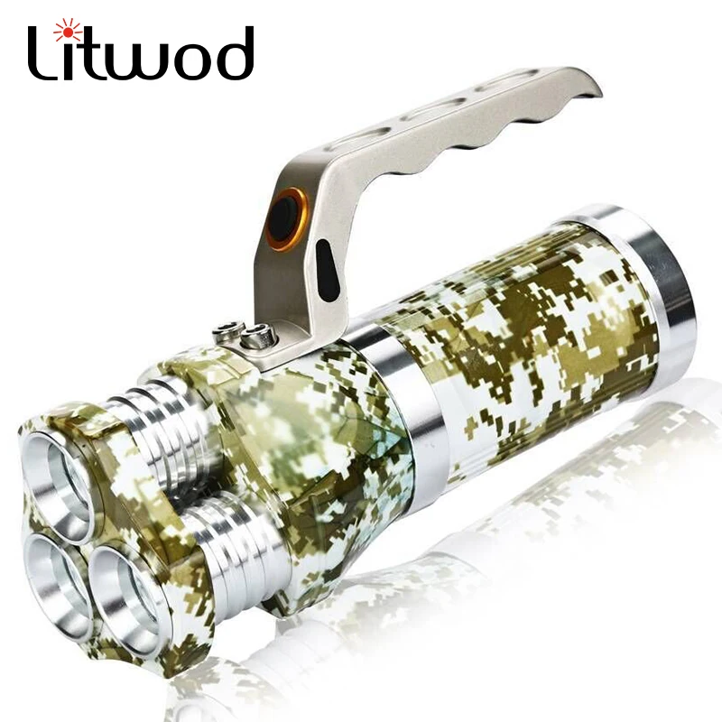 Z10 Litwod LED flashlight 3 XM-L T6 bulbs Rechargeable Portable Hand Lamp 10000LM model which for 3* batteries | Лампы и освещение
