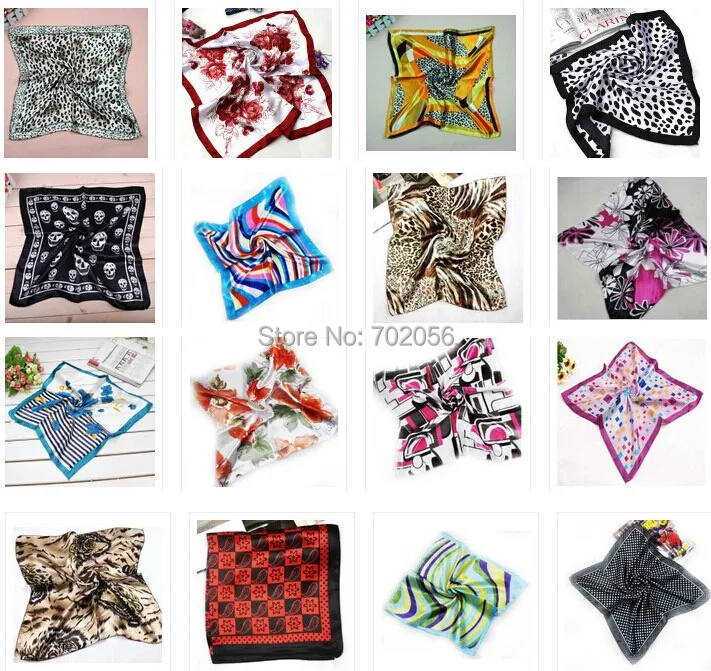 Квадратный шелковый полиэстеровый шарф 50*50 см 100 шт./лот #3666|neck scarf|scarf scarvessilk scarf