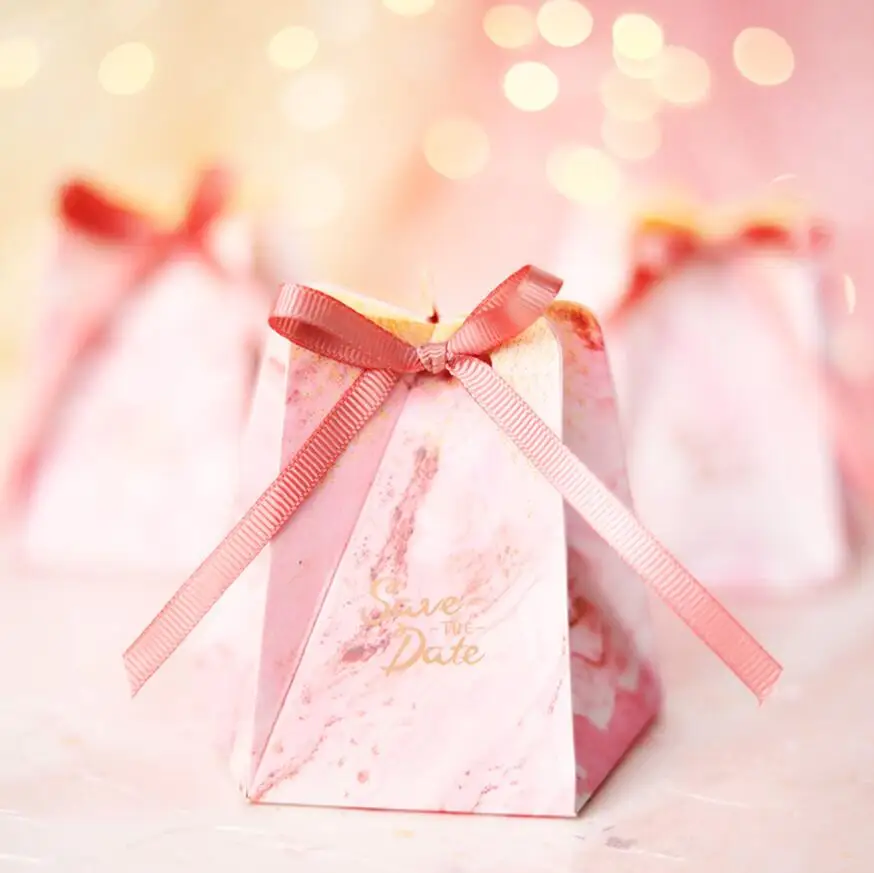 Новый Дизайн 50 шт лазерная резка Пентагон конфетная коробка коробки конфет с