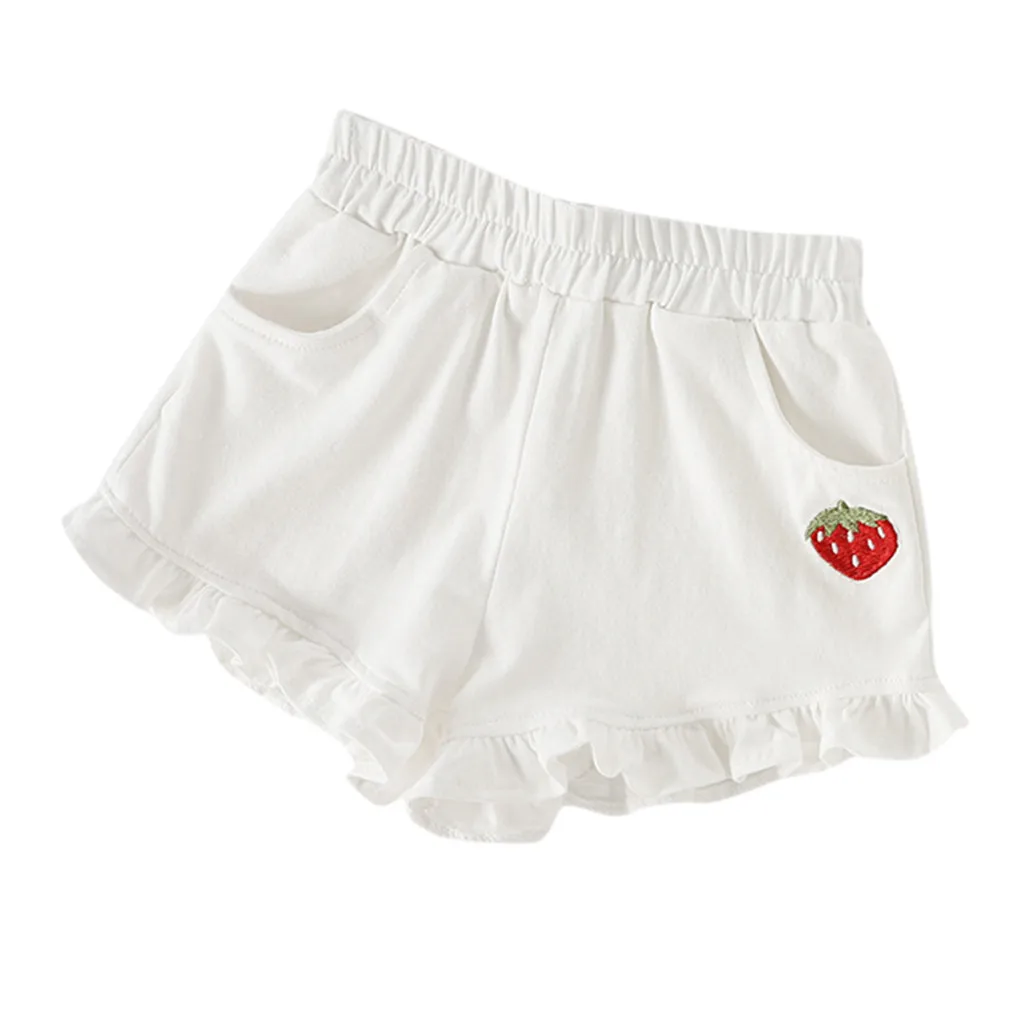 New Summer Girl Shorts Kids Skirts Shorts Ruffles Bowknot strawberry Children Shorts Fashion Girls Clothing