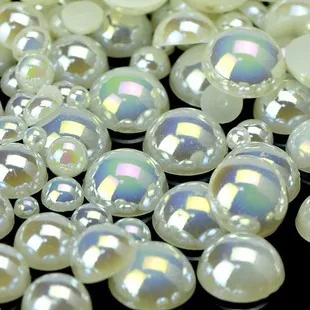 Free Shipping 300Pcs/lot 5mm AB Colors Craft ABS Imitation Pearls Half Round Flatback Resin Scrapbook Beads Decorate Diy | Украшения и