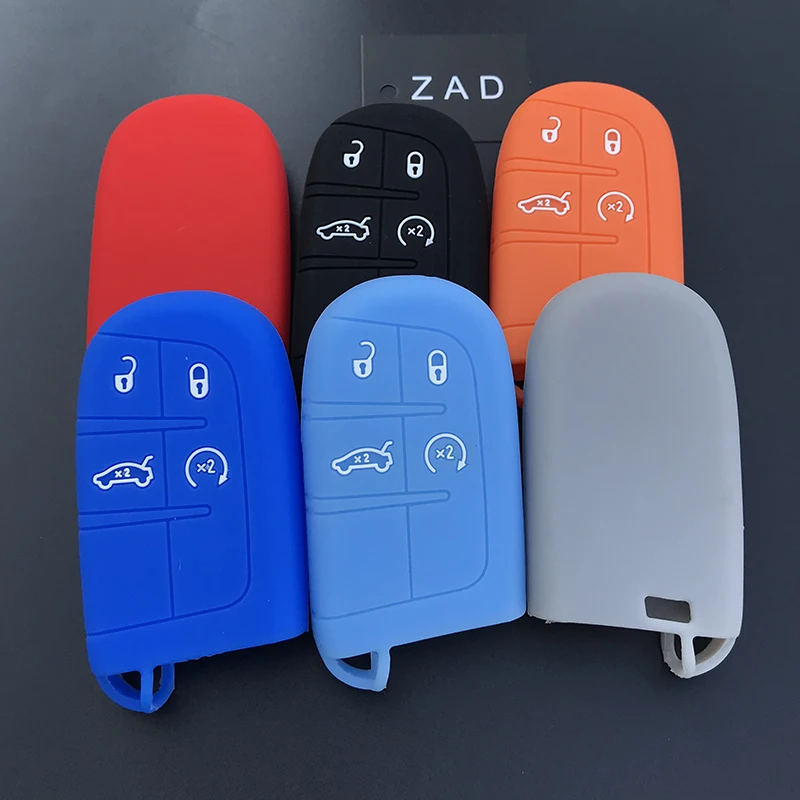 ZAD силиконовый чехол для автомобильного ключа защитный JEEP Dodge Chrysler FIAT Smart Remote 4
