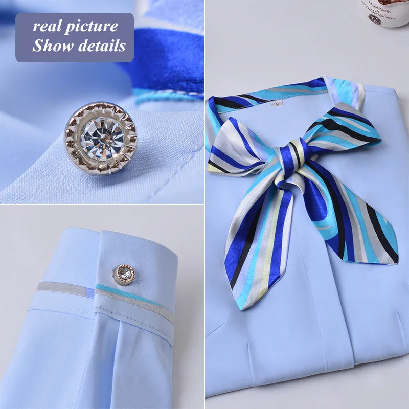 Модная деловая женская рубашка с бантом и длинным рукавом элегантная шифоновая