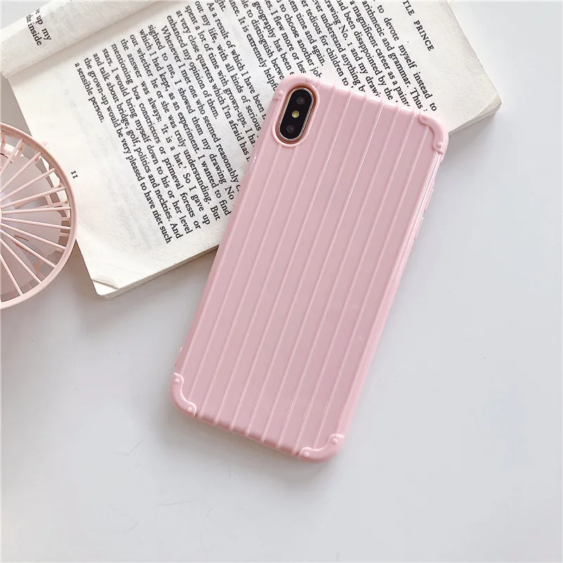Силиконовый чехол сплошной цвет милый чемодан конфеты Телефон для iPhone 6 s 7 мягкий