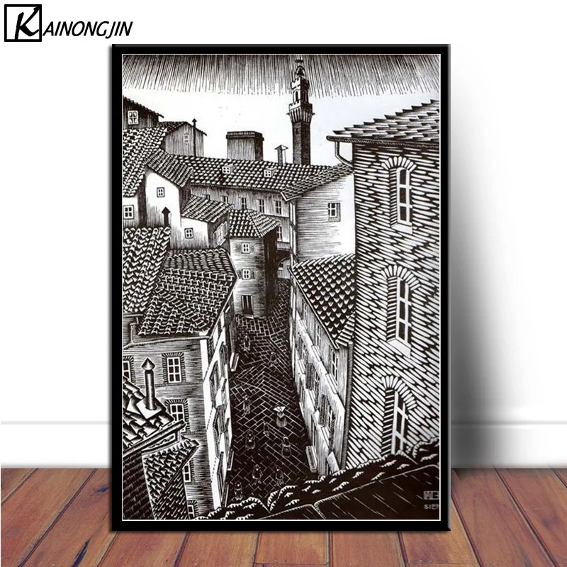 Постер Escher Surreal геометрические плакаты и принты Картина на холсте Настенная