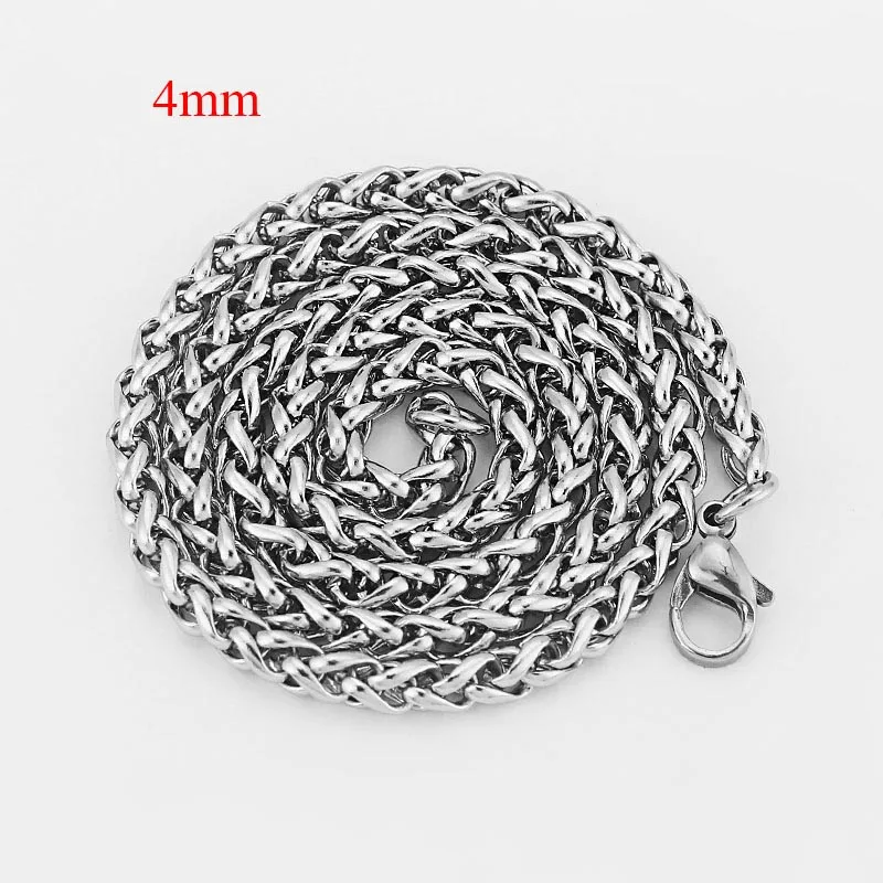4mm 1 шт., модное серебряное ожерелье из нержавеющей стали, звено цепи, лучшее ювелирное изделие для женщин, подарок 3-5 мм, толщина 18 ''24'' - Окраска металла: 4mm