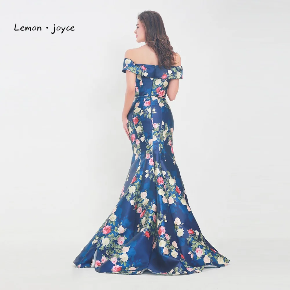 Lemon joyce винтажное вечернее платье Русалка 2020 с цветочным принтом длиной до пола
