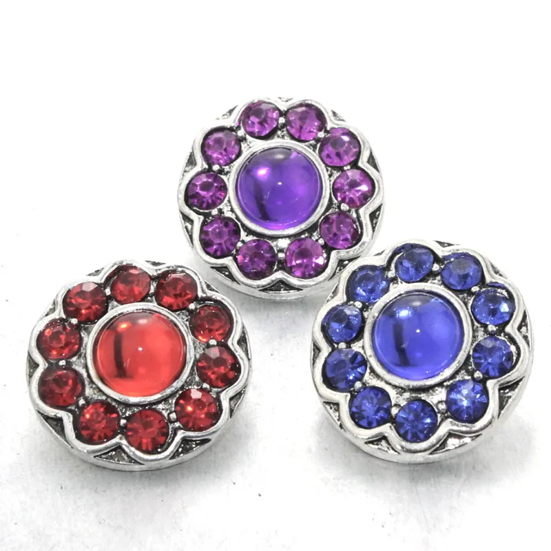 Женские металлические часы с кристаллами 18 мм кнопкой-защелкой для кожаных