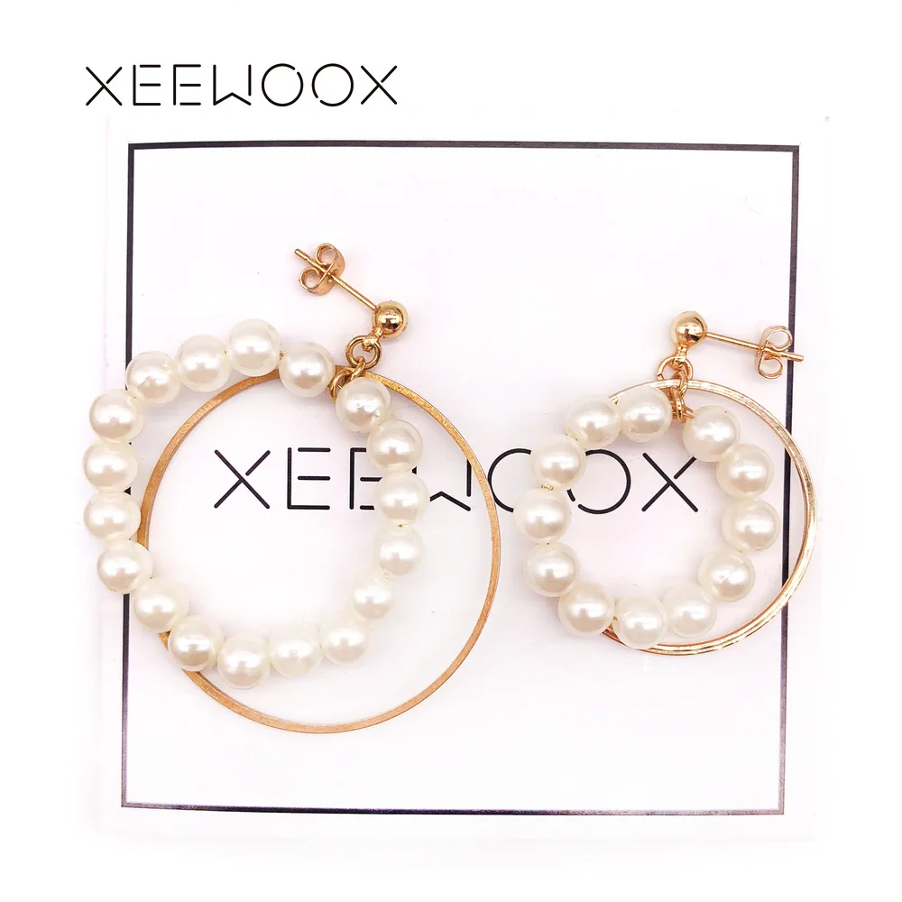 Женские серьги подвески с жемчугом XEEWOOX|Серьги-подвески| |