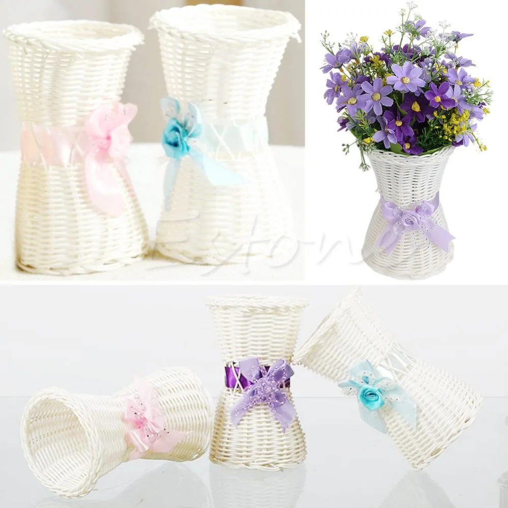 1Pc Artificial Rattan Vase Flower Fruit Candy Storage Basket Garden Party Decor | Дом и сад