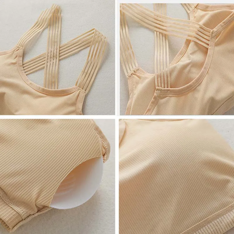 Женский топ без косточек бесшовный спортивный бандажный из ледяного шелка |