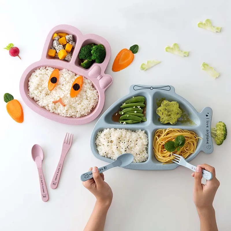 5 шт./компл. Детские пшеницы волокнистая плита детская посуда тарелка столовая