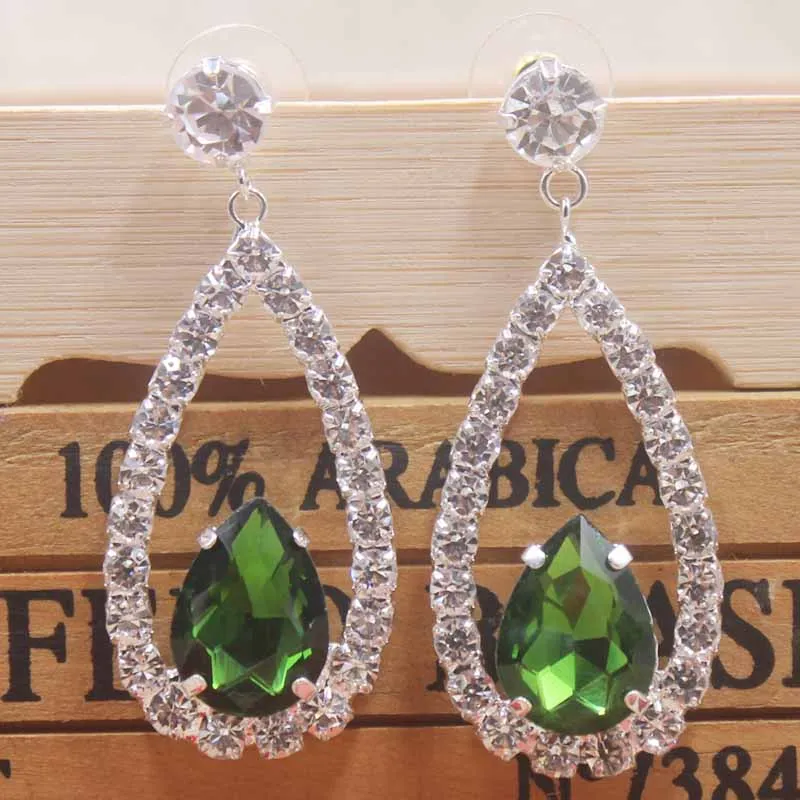 Висячие серьги ritzy green Стразы в форме капли хрустальные женские модные ювелирные