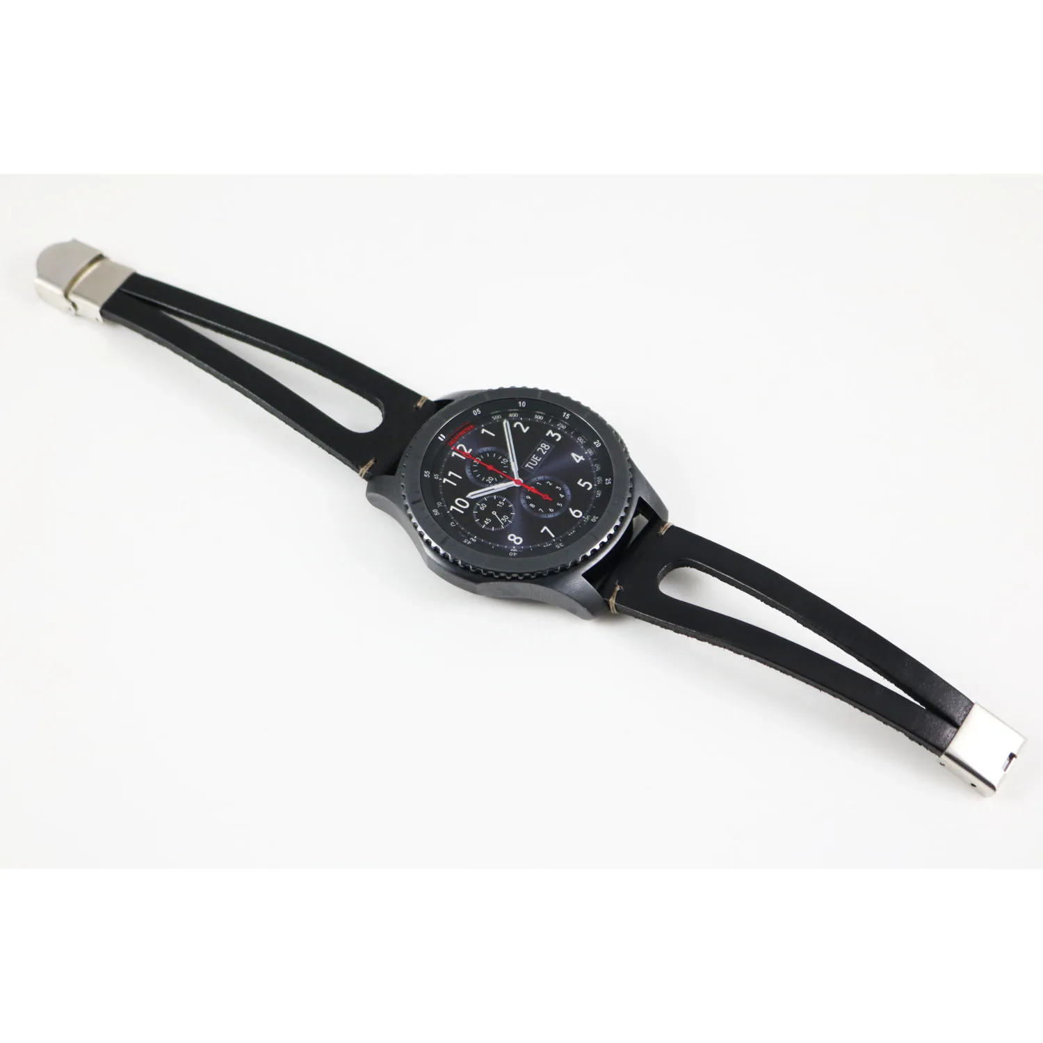 Flat Black 22 мм бусины из натуральной кожи браслет для samsung gear S3 ремешок для Xiaomi Huami Amazfit Pace Stratos 2 Amazfit 2 Band - Цвет ремешка: Flat Black