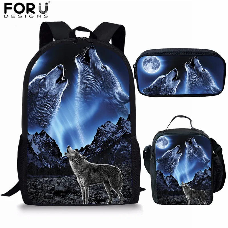 FORUDESIGNS/школьная сумка с космическим волком для девочек подростков мальчиков и