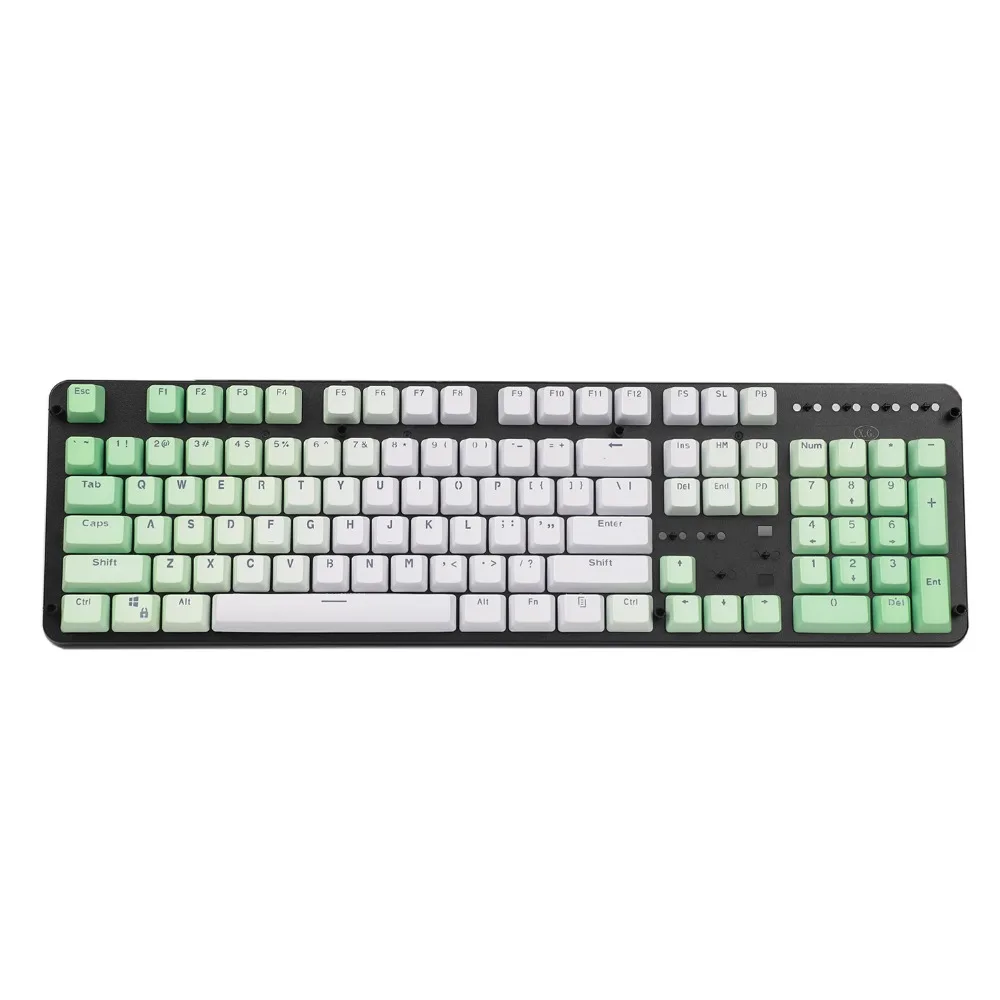 YMDK Double Shot 104 окрашенный PBT Shine Through OEM профиль Набор радужных клавиш подходит для Cherry MX переключателей