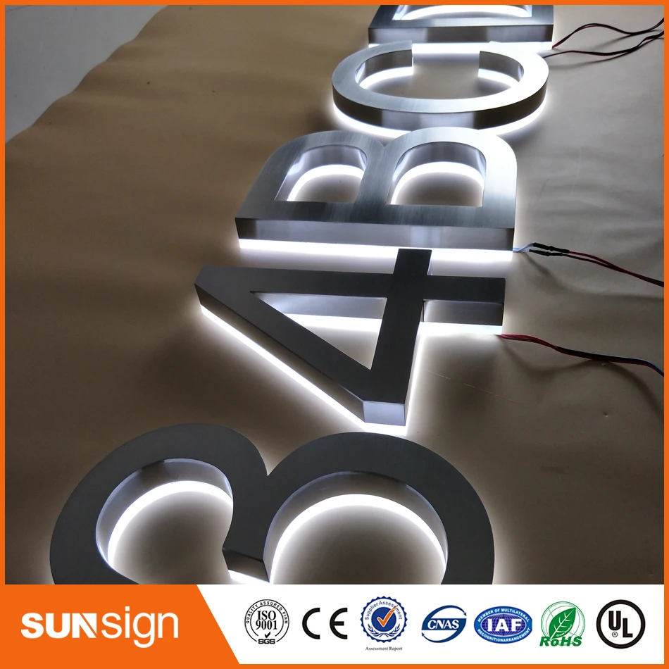 Индивидуальный высококачественный зеркальный знак из нержавеющей стали с