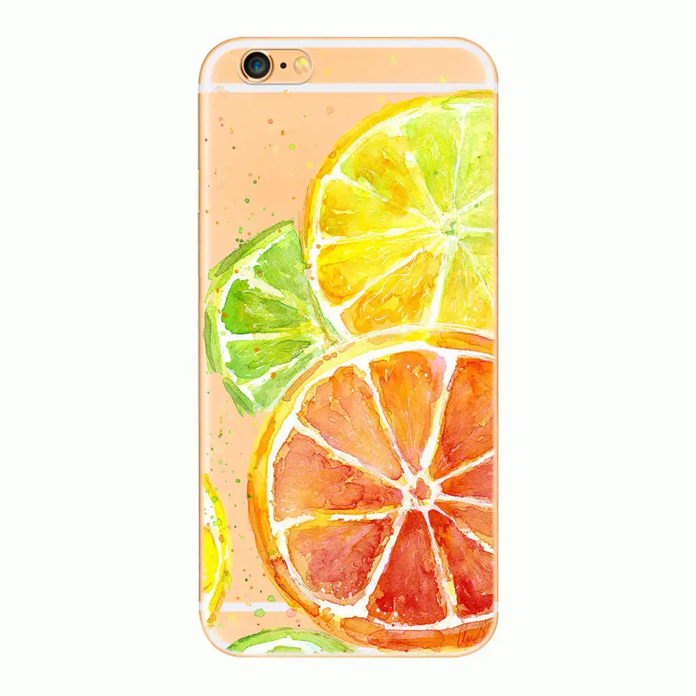 2 Жесткий пластиковый прозрачный чехол для apple iphone 4, 4S, 5, 5S, SE, 5C, 6, 6splus с изображением банана/апельсинов/арбуза/сосны/яблока/клубники - Цвет: 2