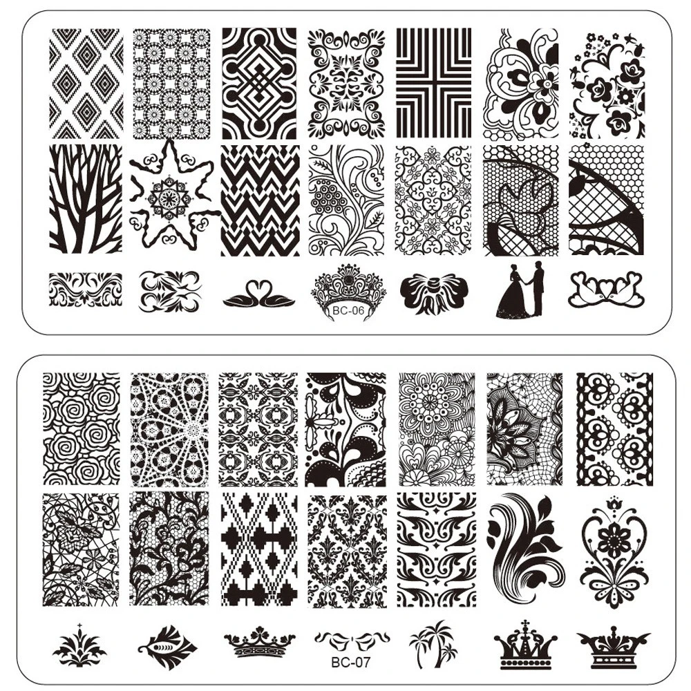 Новое поступление ногтей штамп шаблонные штампы пластины