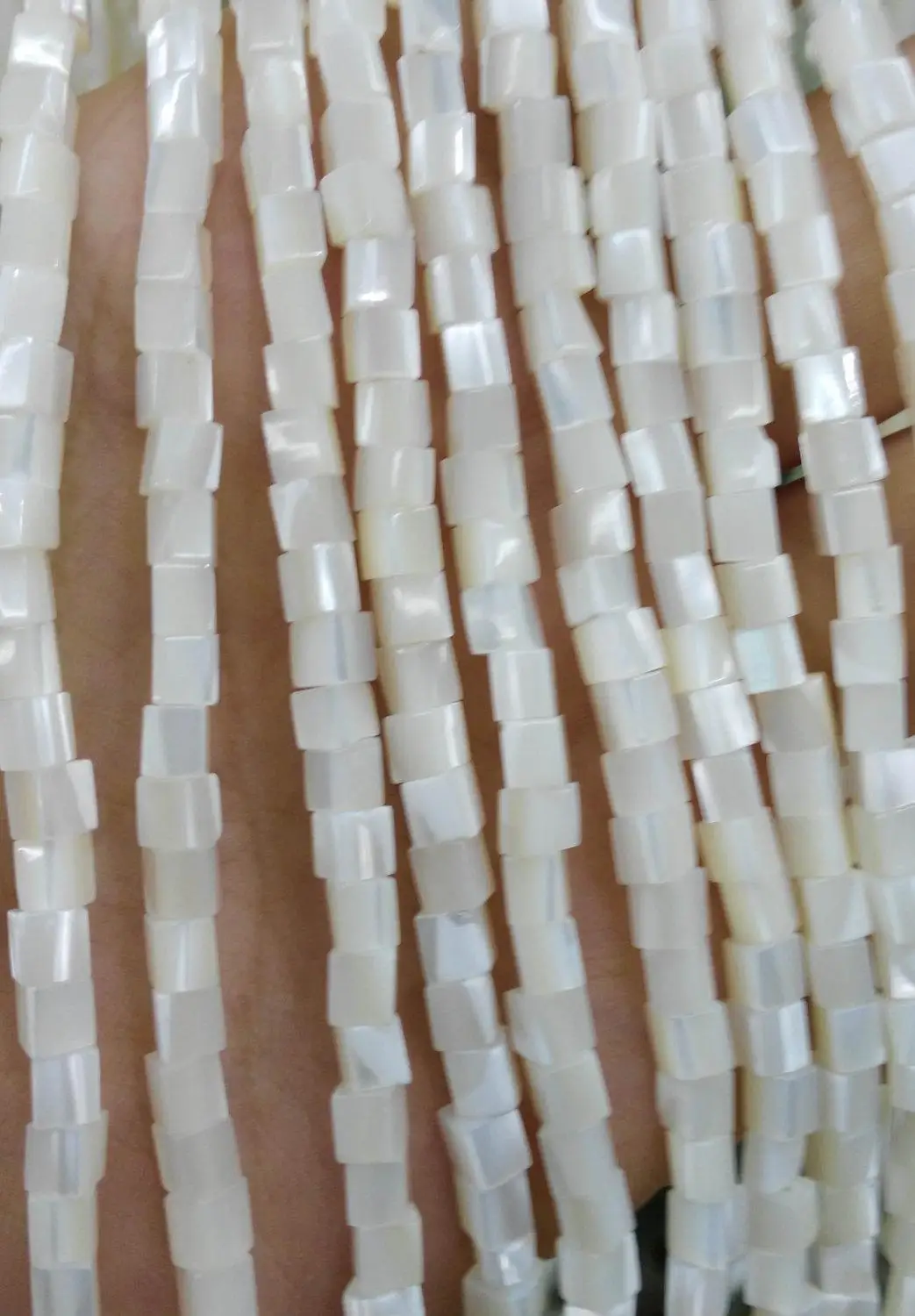 

2strands 4 6 8mm Genuine MOP Shell ,Pearl Shell cube square box white jewelry beads