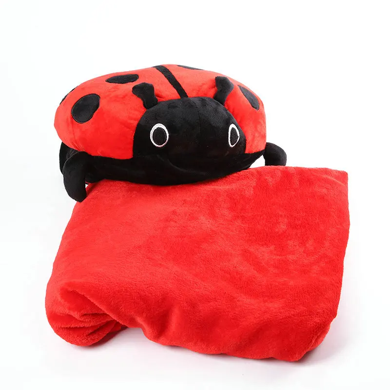 blanket Новое ручное теплое одеяло Жук плюшевые мягкие игрушки животные Плюшевые Жук подушка в виде божьей коровки подушка игрушки для девочек Подарки - Цвет: blanket