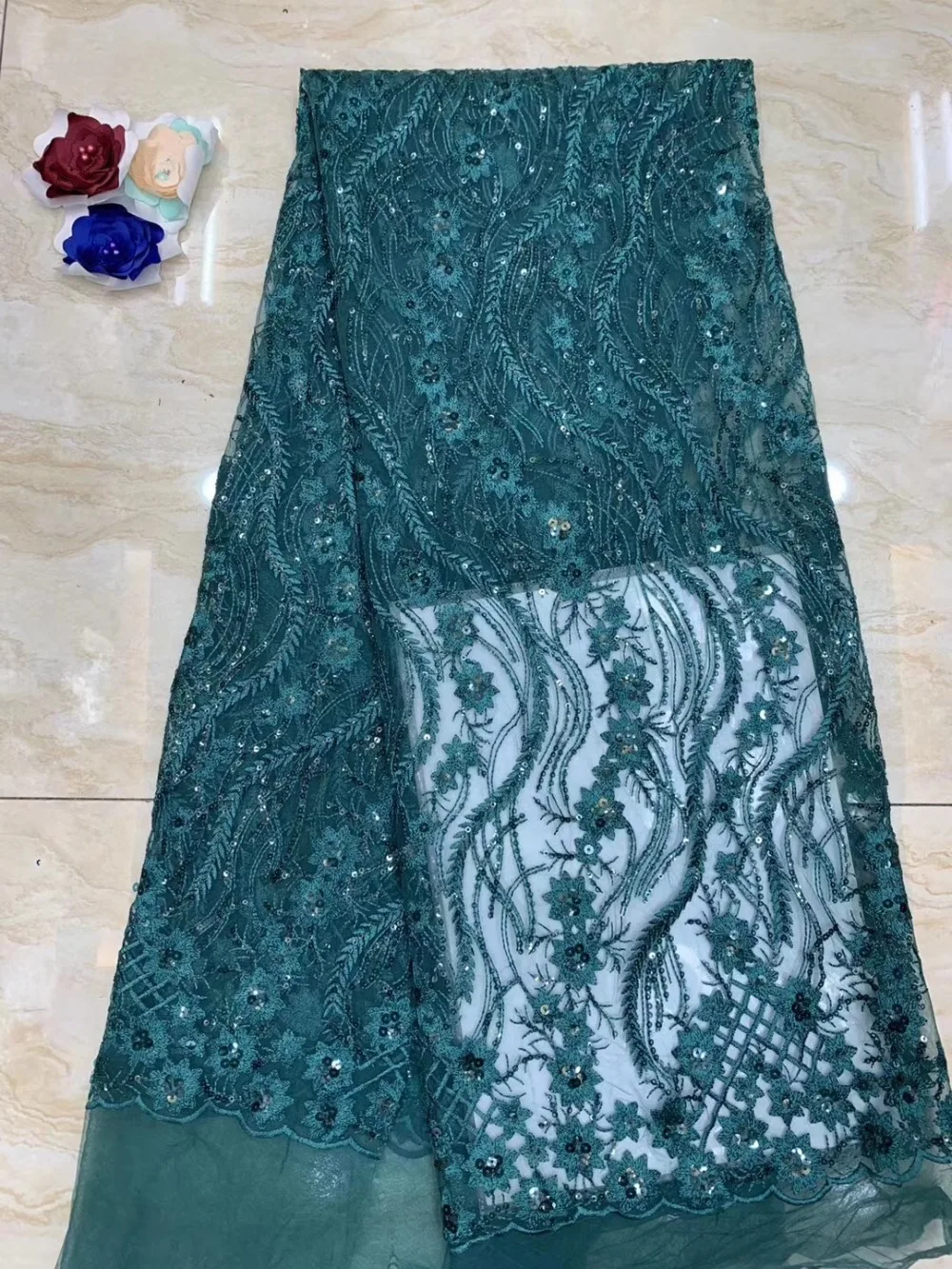 Французская кружевная ткань 2019 Высококачественная блестящая вышивка фототкань