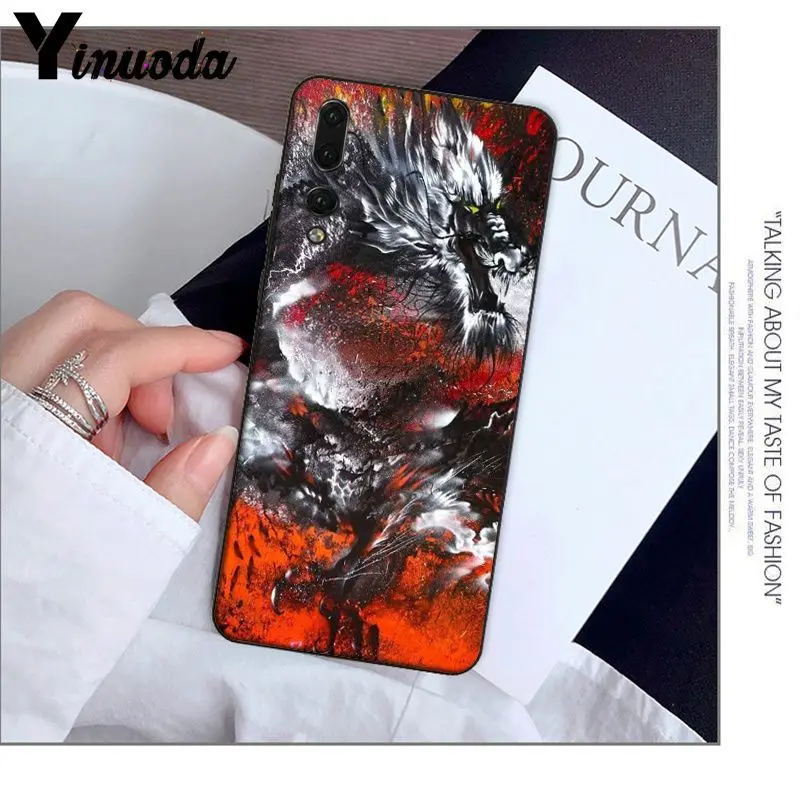 Yinuoda Chinese style Dragon Soft Silicone black Phone Case for Huawei P9 P10 Plus Mate9 Mate10 Lite P20 Pro Honor10 View10 | Мобильные