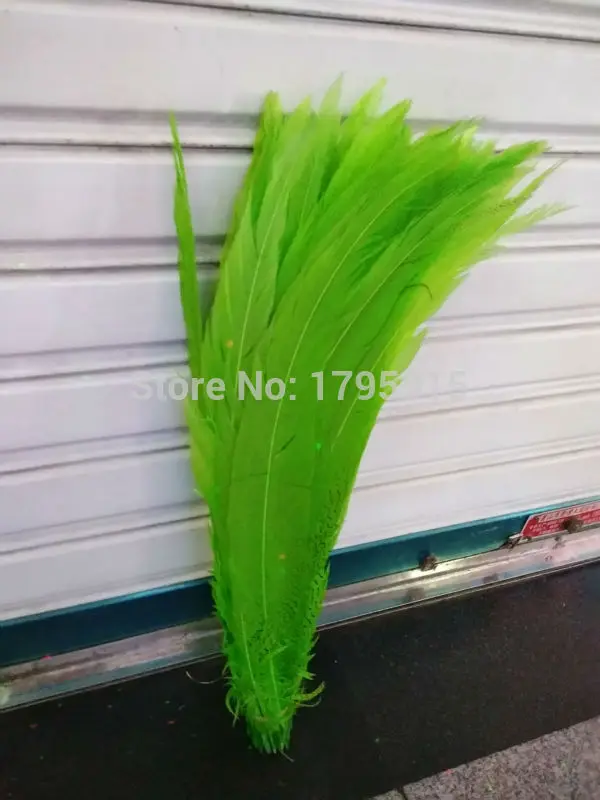 Apple green Atacado 100 шт./lote prata faisao pena de galinha pena/pena de pavao/pena da avestrumz para chapelaria/головные уборы 50-55 см - Цвет: Apple green