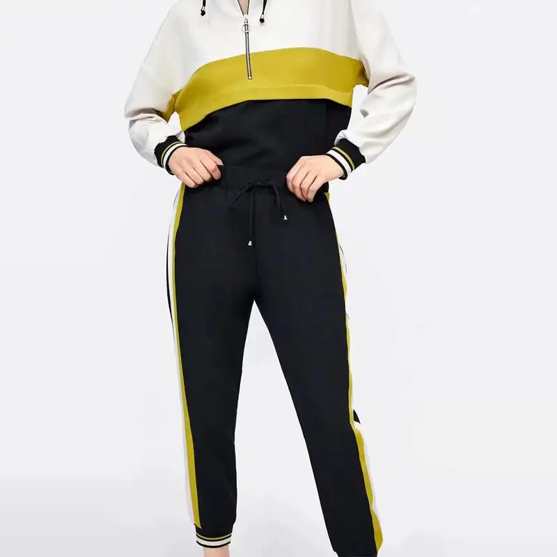2019 женские тренировочные брюки лоскутные карманы штаны с высокой талией