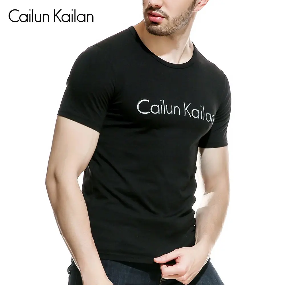 Хлопковая Повседневная мужская футболка с принтом CAILUN KAILAN модная короткими